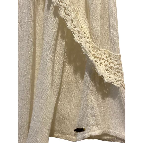 O’Neill Racerback Tank Top Medium Cream White Lace Flowy Cottage Boho Beachy - Picture 4 of 8